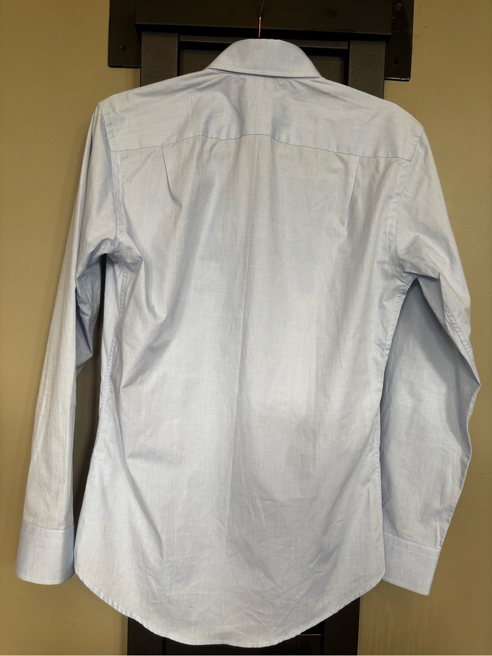 Teddy Stratford NYC Zip Fit Hidden Zipper Dress Shirt Light Blue XS 34/35 Cotton - Picture 4 of 6